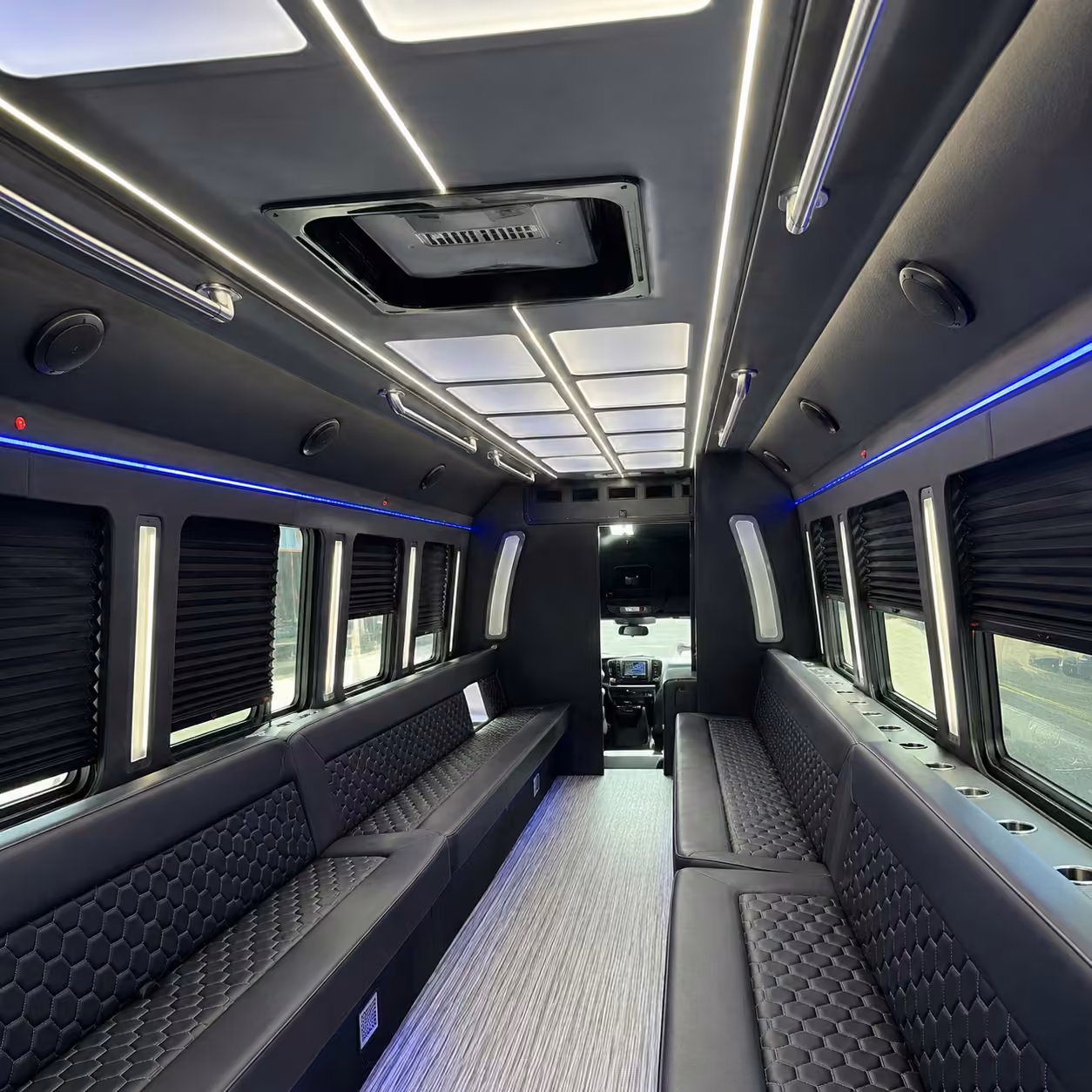 50 passenger party bus inside
